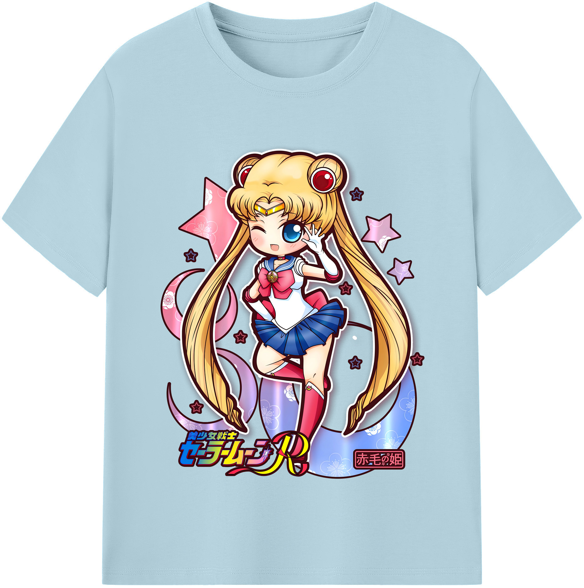 （画像用） 美少女戦士セーラームーン 月野 うさぎ つきの うさぎ Sailor Moon Tsukino Usagi 綿100％半袖Tシャツ（フロントプリント）